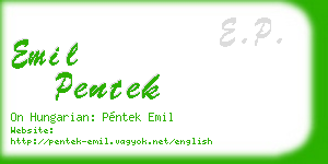 emil pentek business card